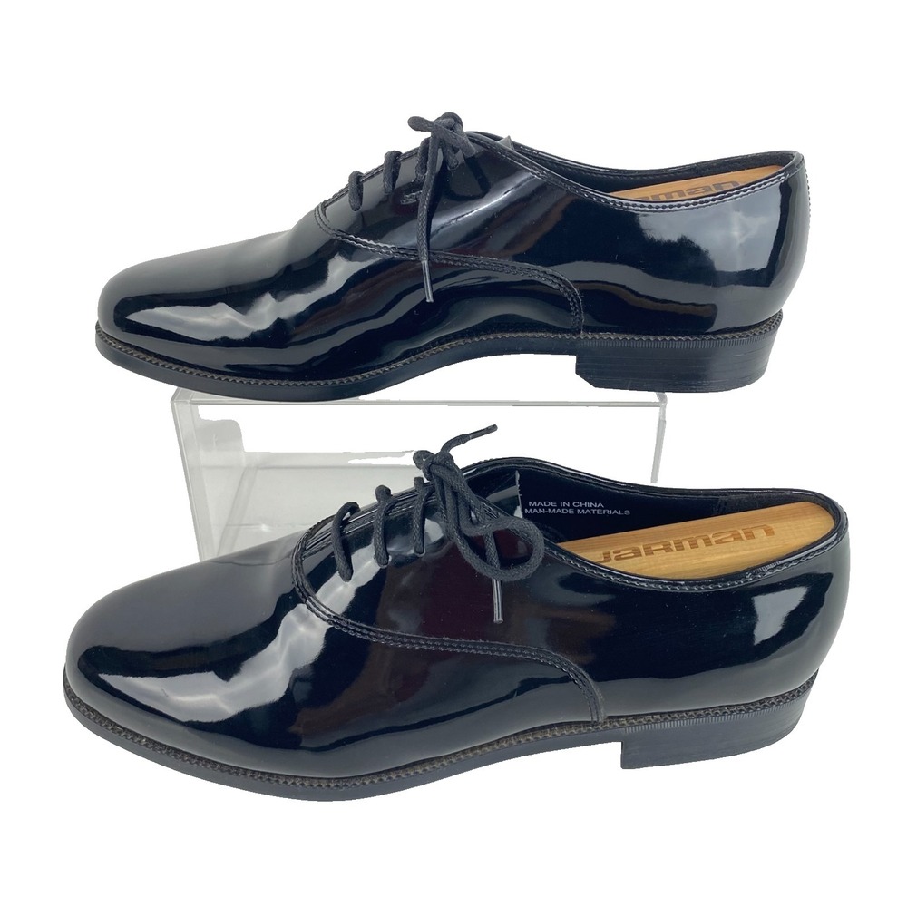 Barclay Faux Patent Leather Oxfords Men's 11.5 Wide Black Dress Shoes Tuxedo